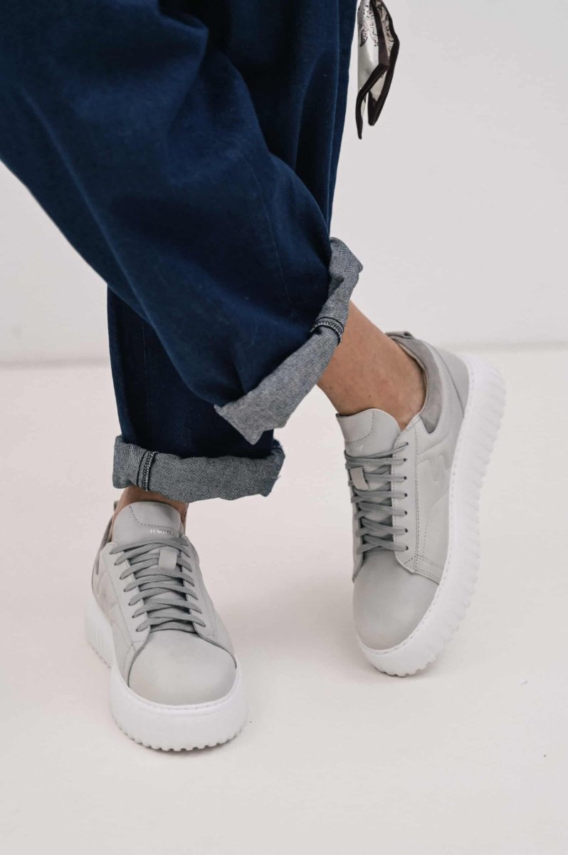 Ανδρικά Δερμάτινα F-Stripes Δετά Sneakers (F2427 Ice/Grey) - Image 8