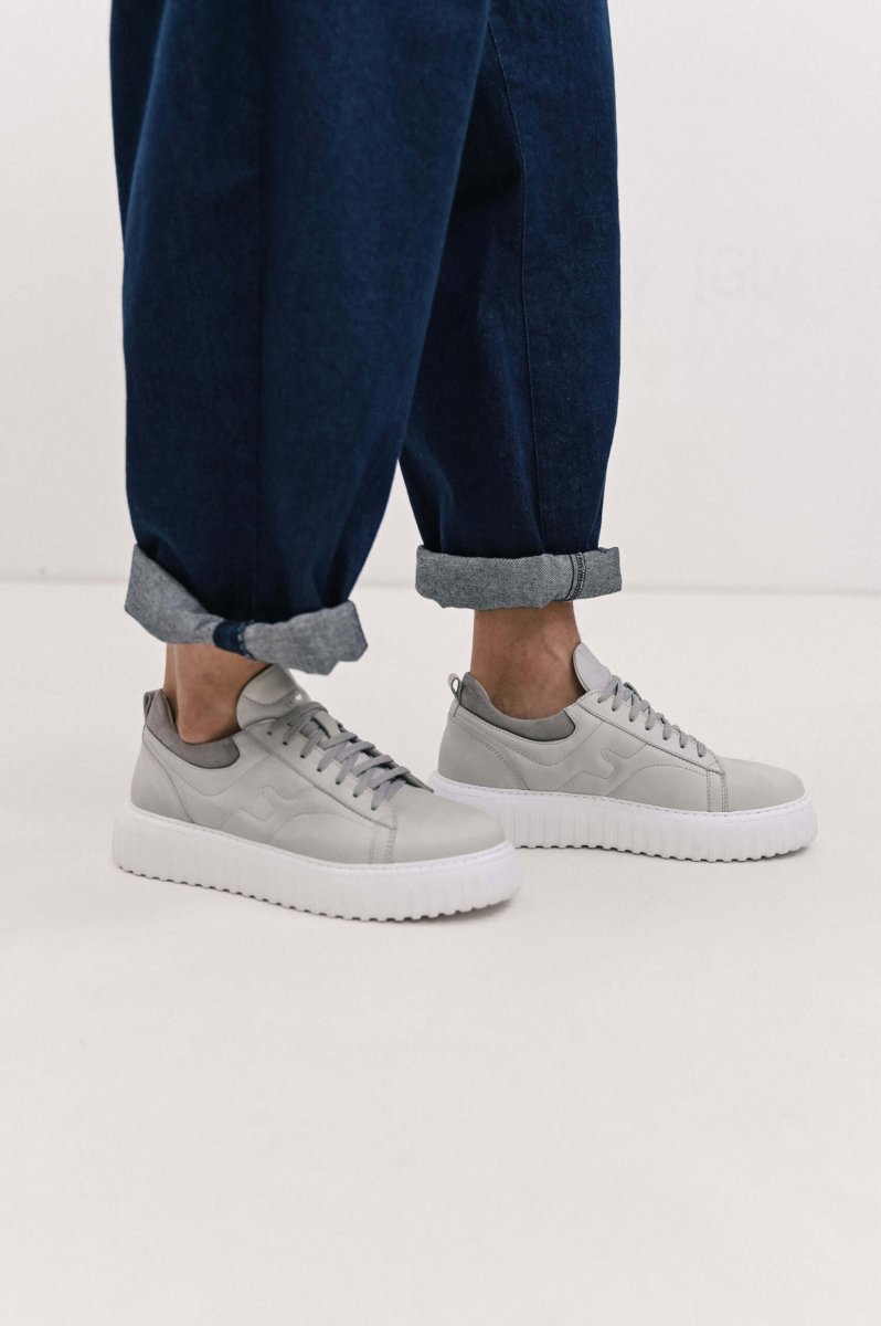 Ανδρικά Δερμάτινα F-Stripes Δετά Sneakers (F2427 Ice/Grey) - Image 4