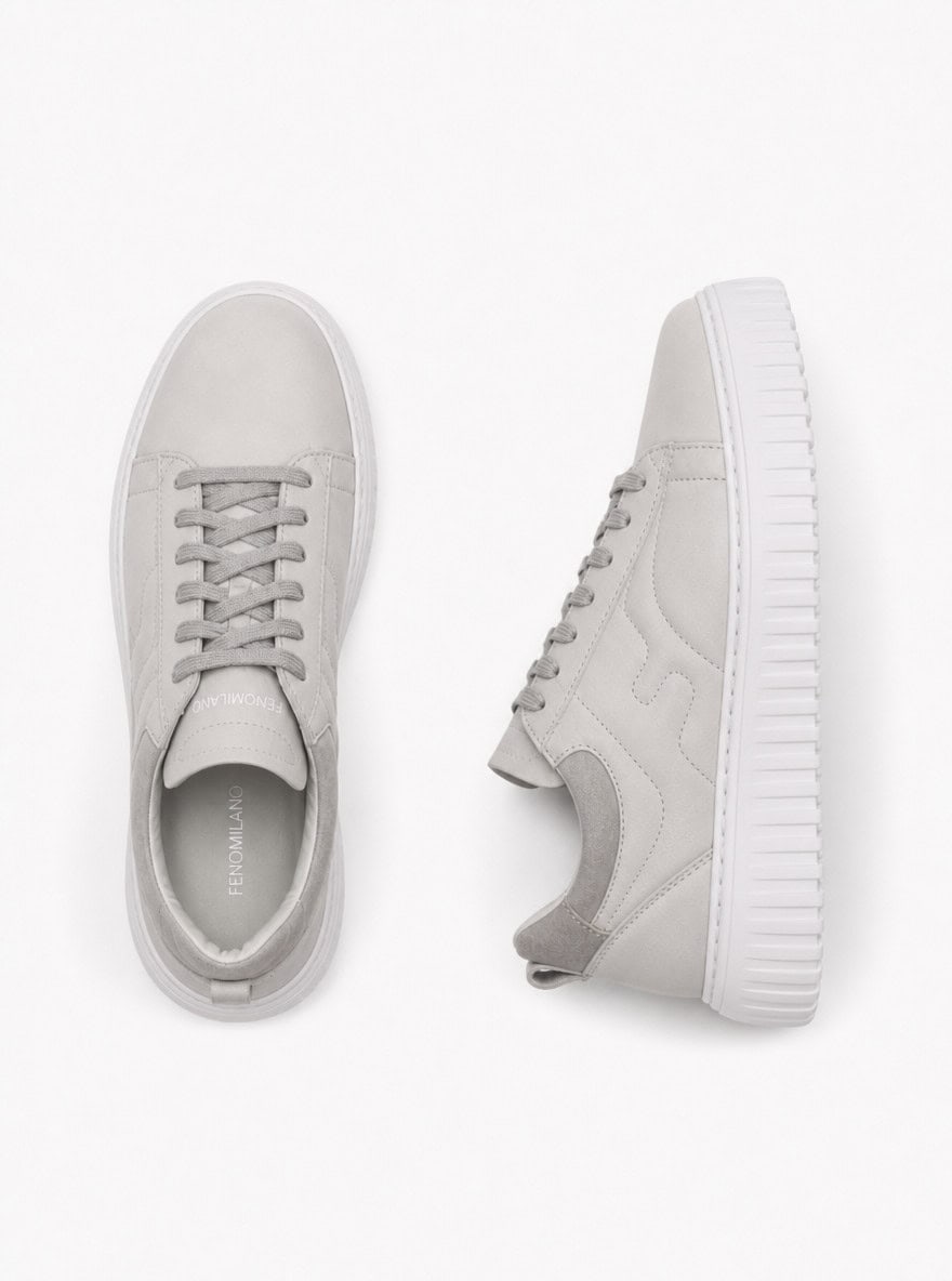 Ανδρικά Δερμάτινα F-Stripes Δετά Sneakers (F2427 Ice/Grey) - Image 6