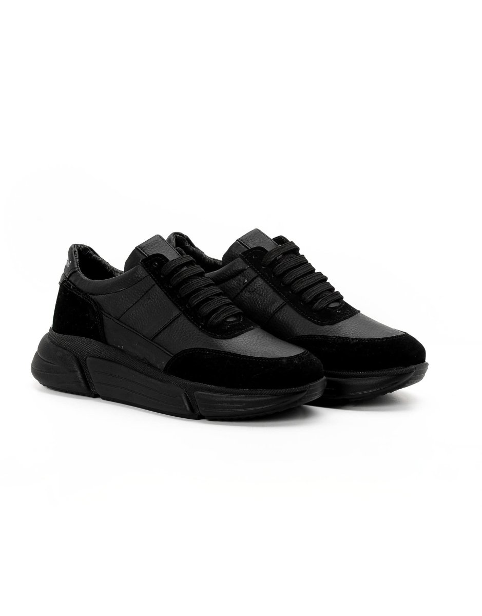 Mario Baldini Eco leather Total Black Sneakers (T600 T. Black)