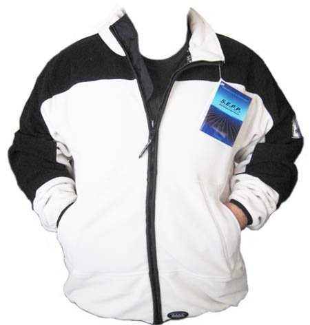 ΖΑΚΕΤΑ FLEECE ΛΕΥΚΗ ΜΕ ΜΑΥΡΟ - Image 2